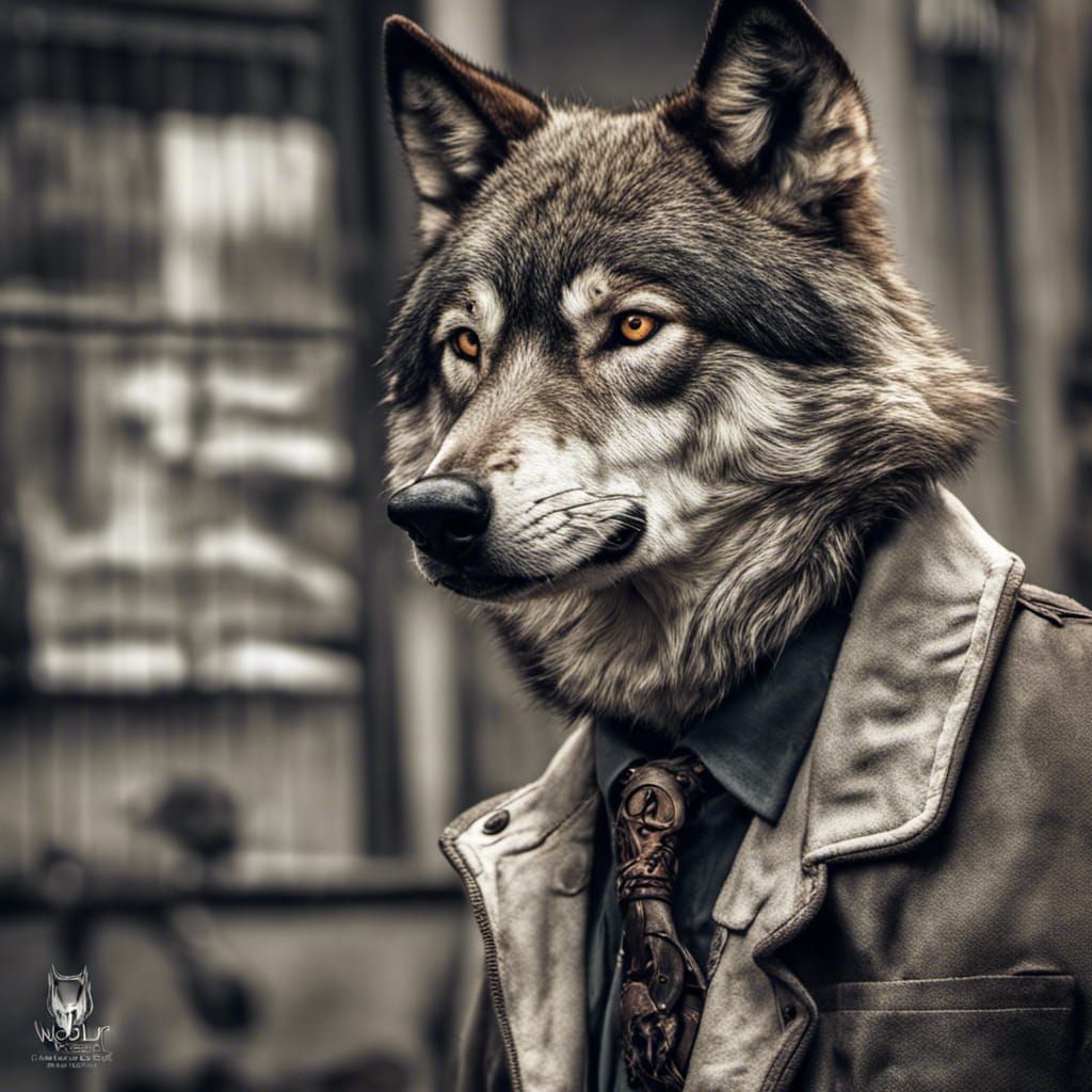Hyperrealistic Wolf Gangster in Cinematic Style