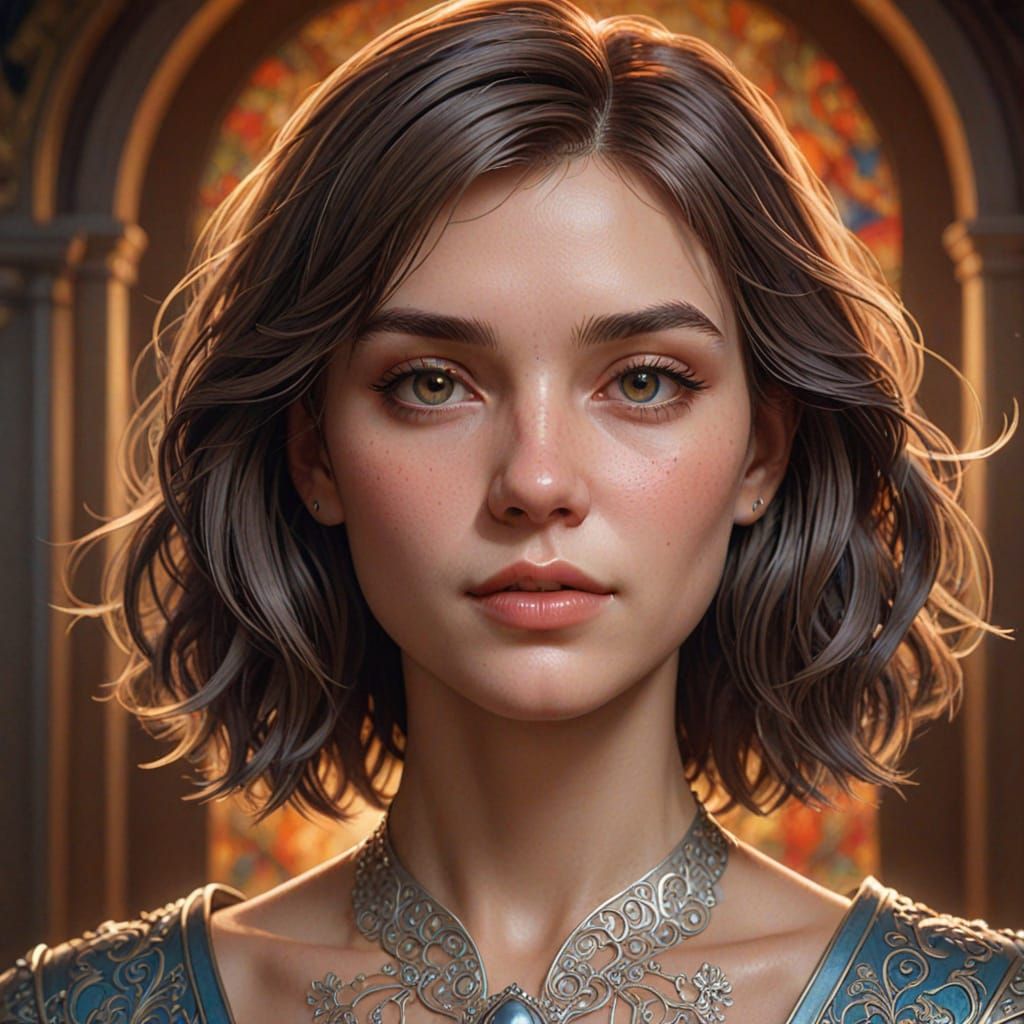 Elegant German Woman in Art Nouveau Style