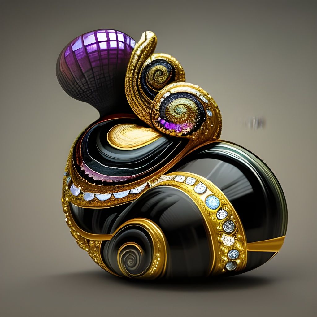 Ornate Snail Sculpture in Art Nouveau Style
