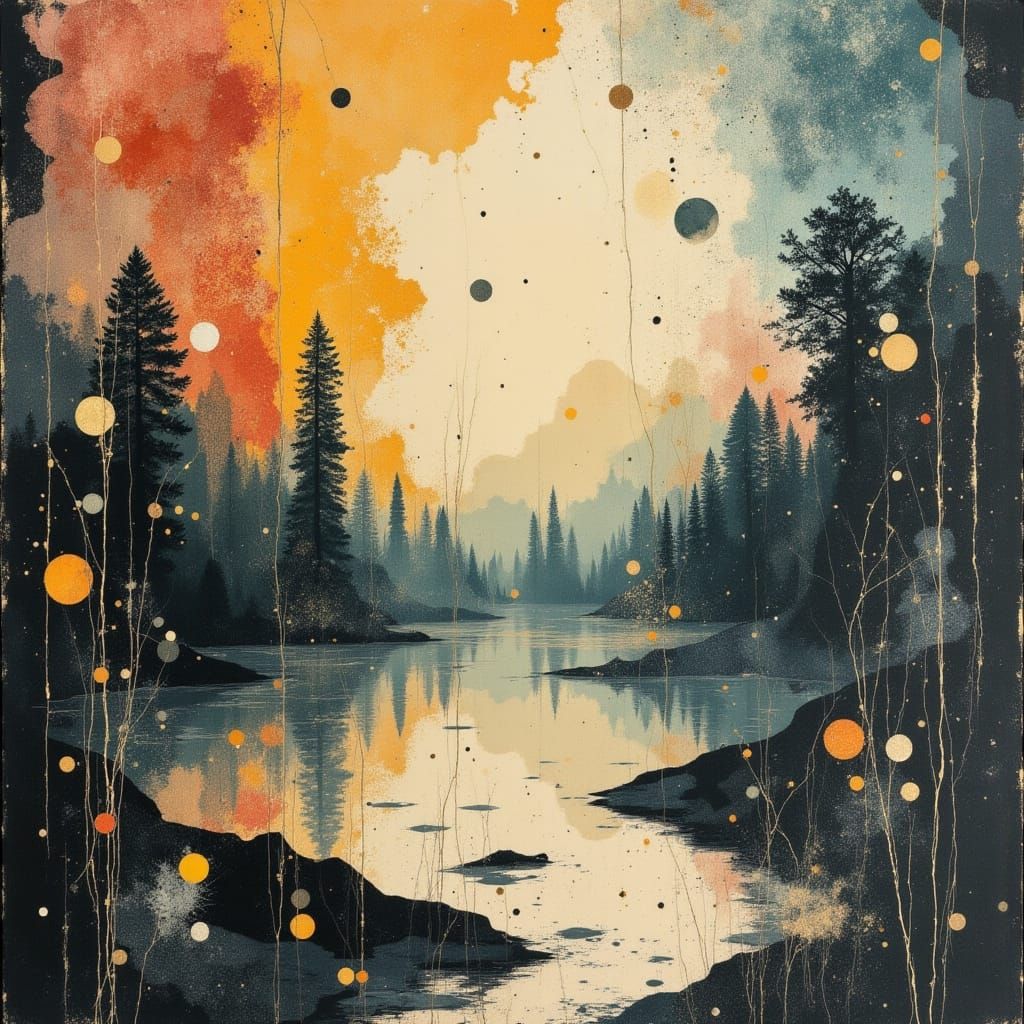 Candy Swamp Landscape in Surreal Chalk Art