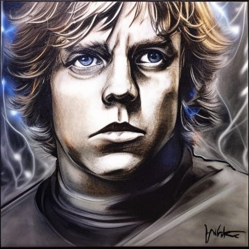 Luke Skywalker Portrait in David Walker Comic Style