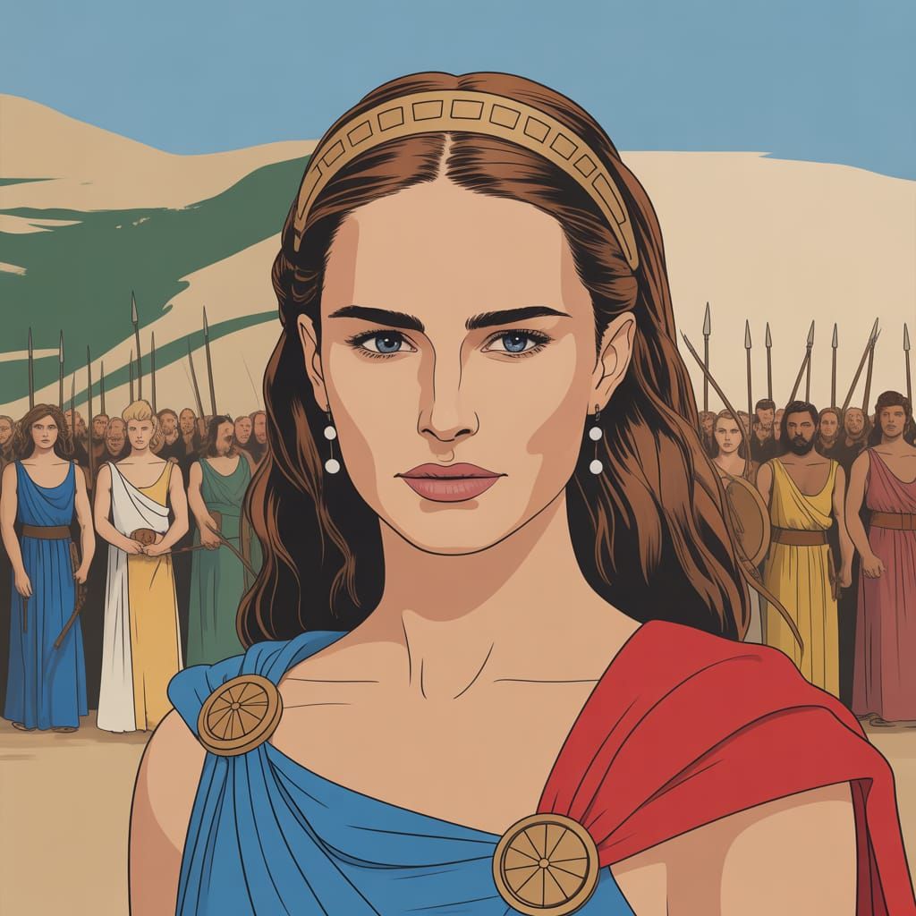 Abstract Siege of Troy: Trojans vs. Greeks