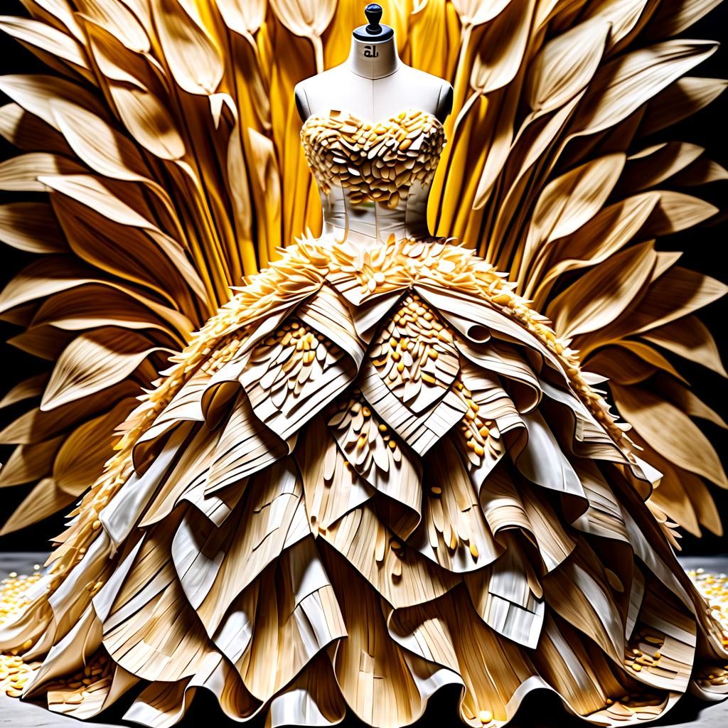 Corn Husk Wedding Gown Art Image
