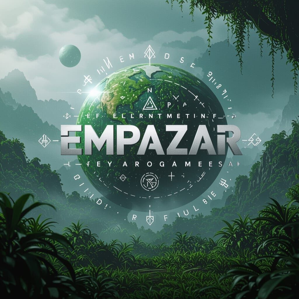 Empazar Title Screen with Silver Black Font & Planet