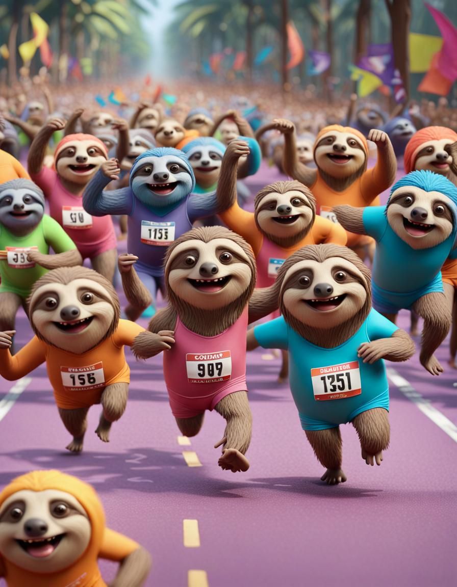 Sloths Win Marathon in Claymation Style