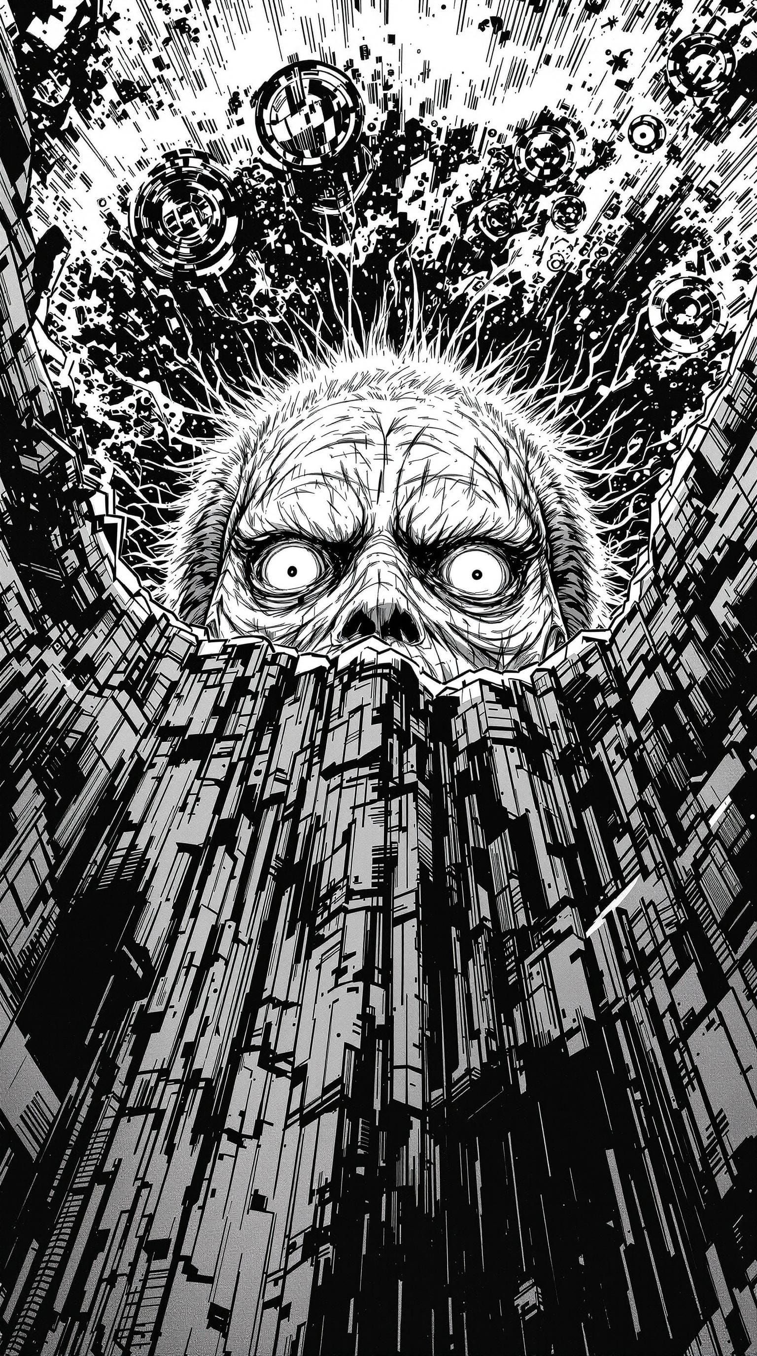 Manga-Style Yokai Cliffside Encounter