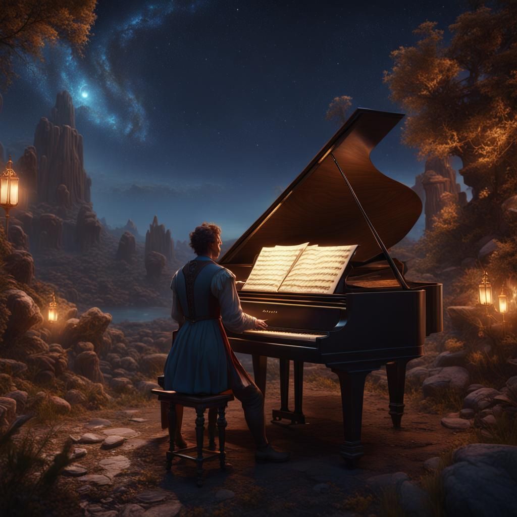 Piano Music Under a Starry Sky