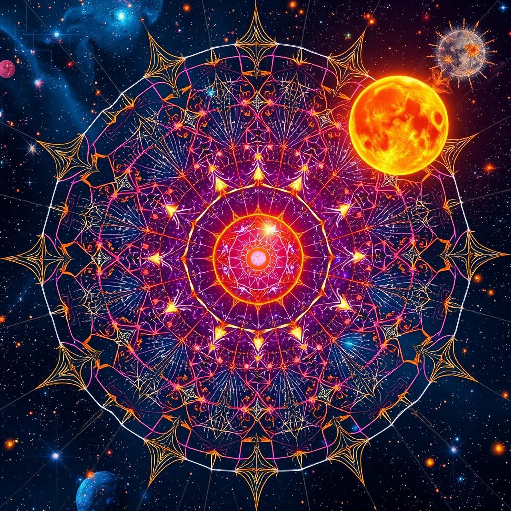 Vibrant Celestial Neurographic Therapy Scene in Holographic ...