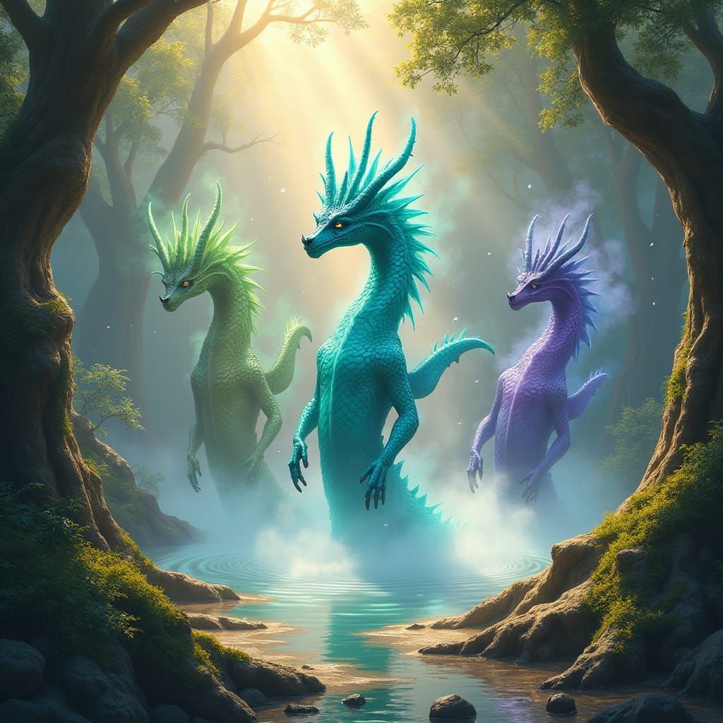 Majestic Fume Drakes Emerge in Fantasy Art
