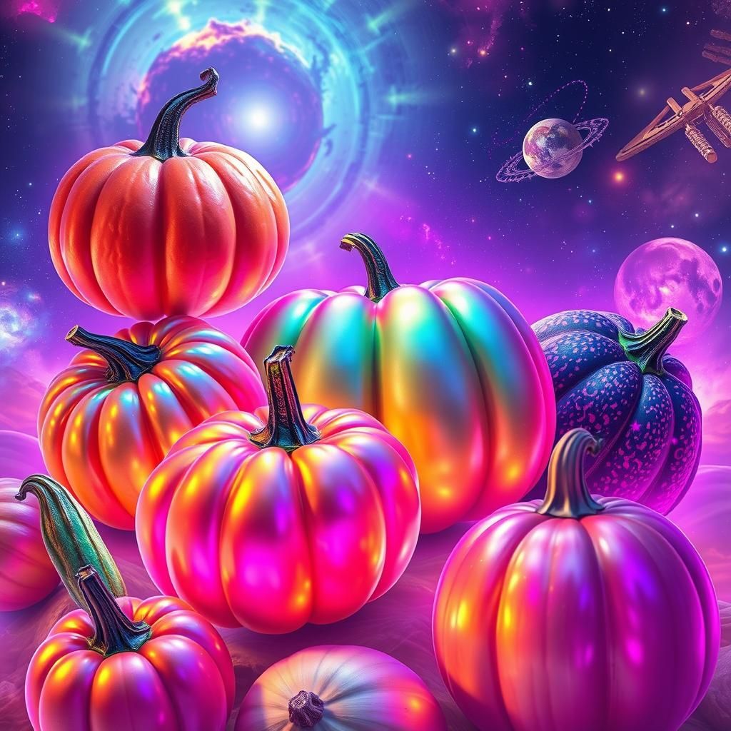 Rainbow Vegetables in Astral Light: Surreal Dreamscape