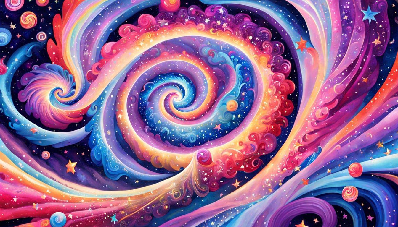 Celestial Whirlpool of Iridescent Colors