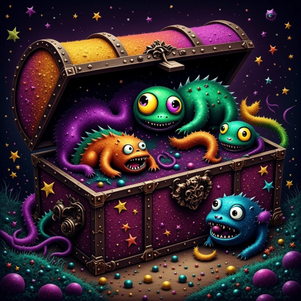 Monstrous Treasure Chest in Glittergore Style