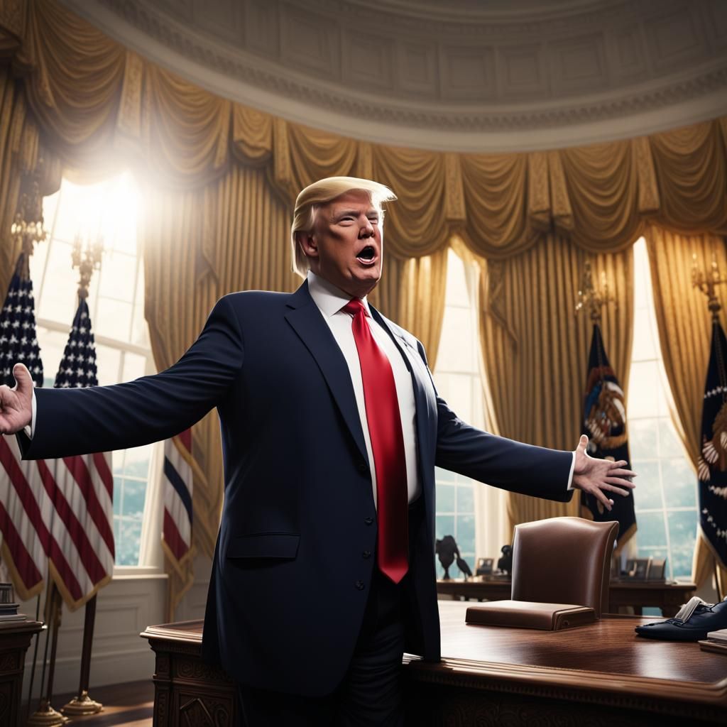 Donald Trump's Imagined 2024 Victory: Matte Painting