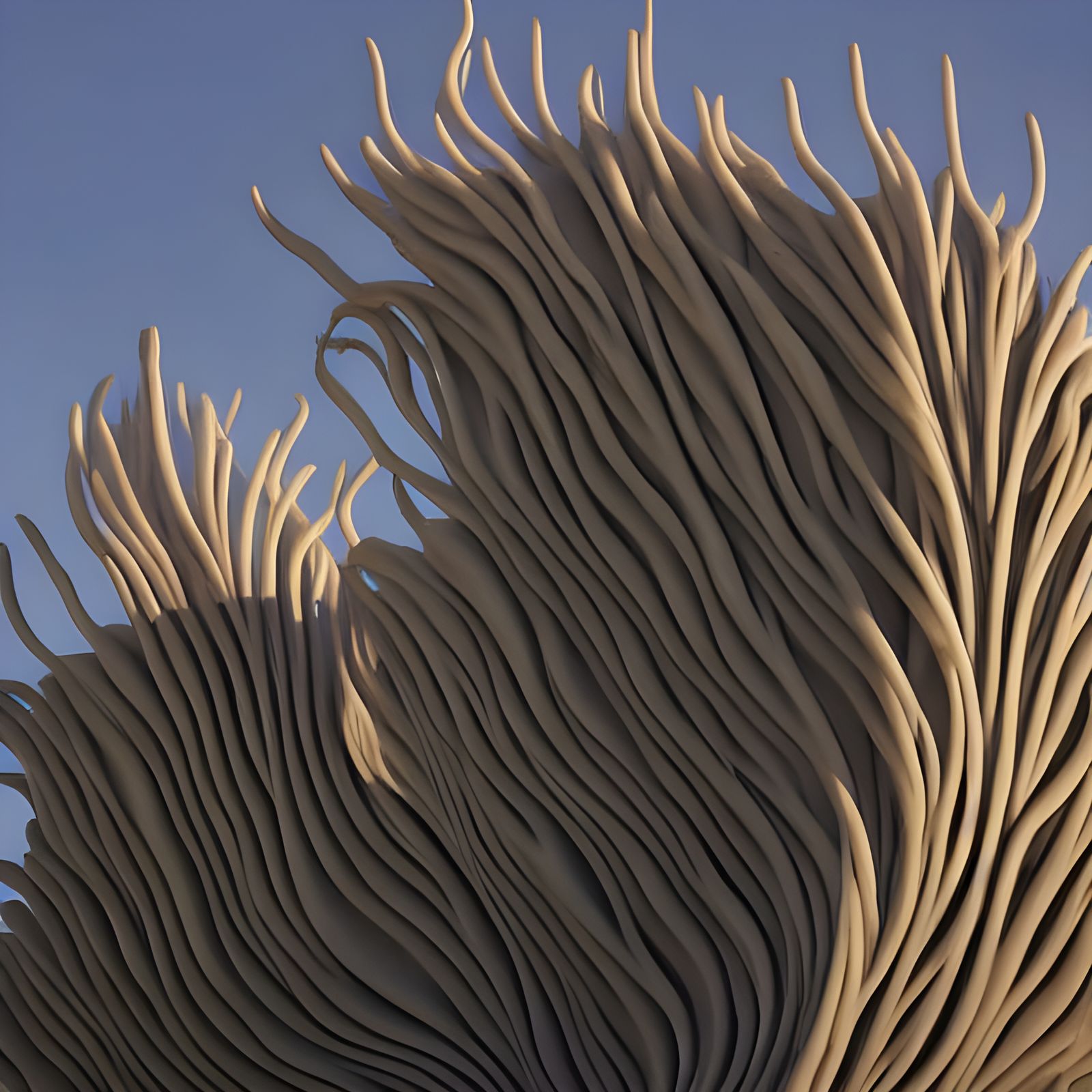 Wheat and Steel Edifice in Dreamy Celestial Light