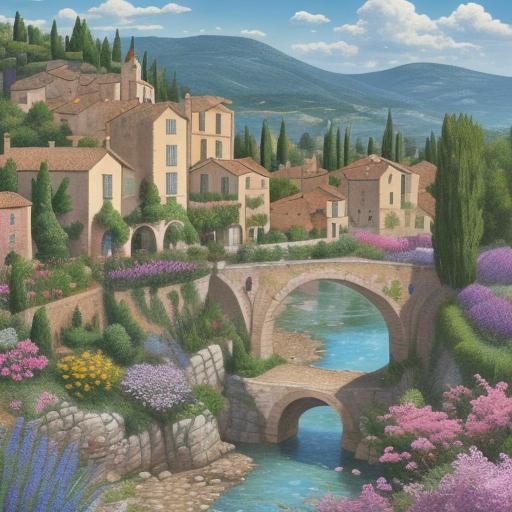 Detailed Provence Landscape Puzzle Art