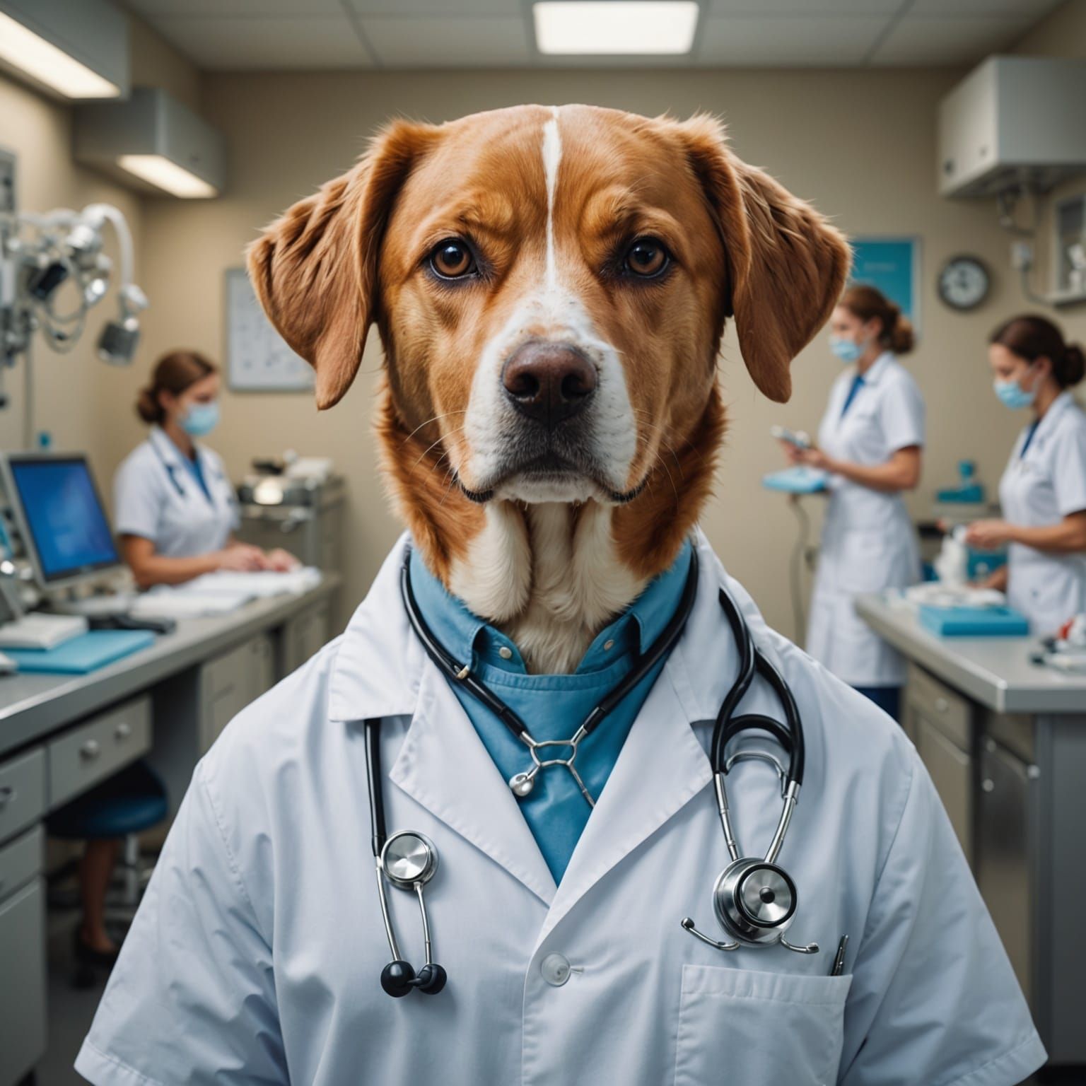 Canine Medical Professional in Photorealistic Setting