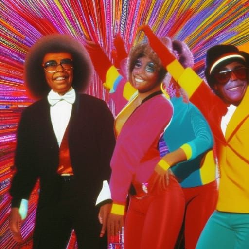 Soul Train Dancers and Don Cornelius in Splash Art