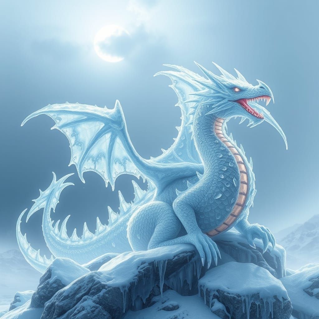 Icy Majesty: A Winter Dragon