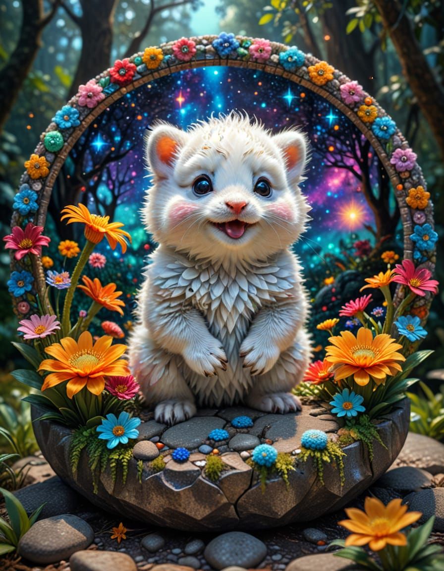 Kaleidoscopic Geometric Symmetry with Starry Sky