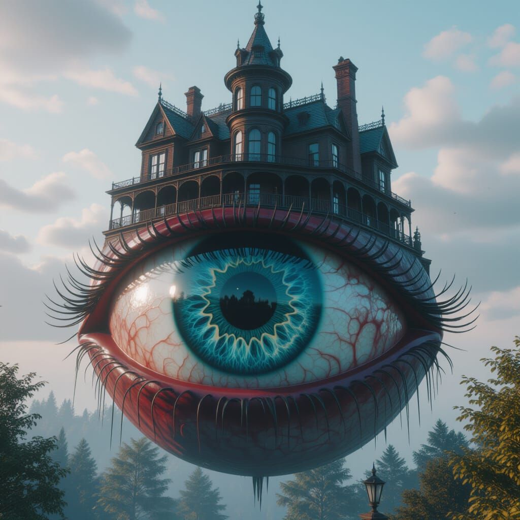 Victorian Haunted Mansion on Giant Eyeball