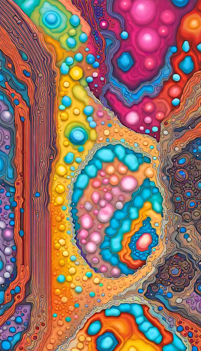 Visible Universe Cross-Section in Psychedelic Digital Art