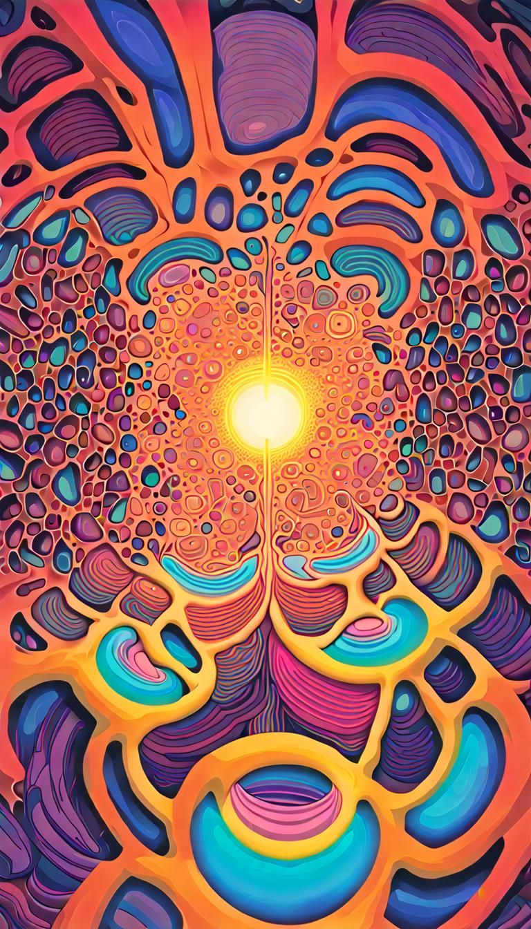 Cross-Section of Visible Universe in Psychedelic Style