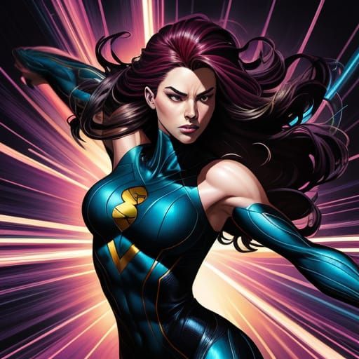 Woman Dancing Gracefully in Comic Book Style