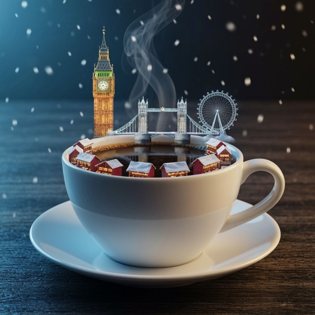 Festive Miniature London In Coffee Cup
