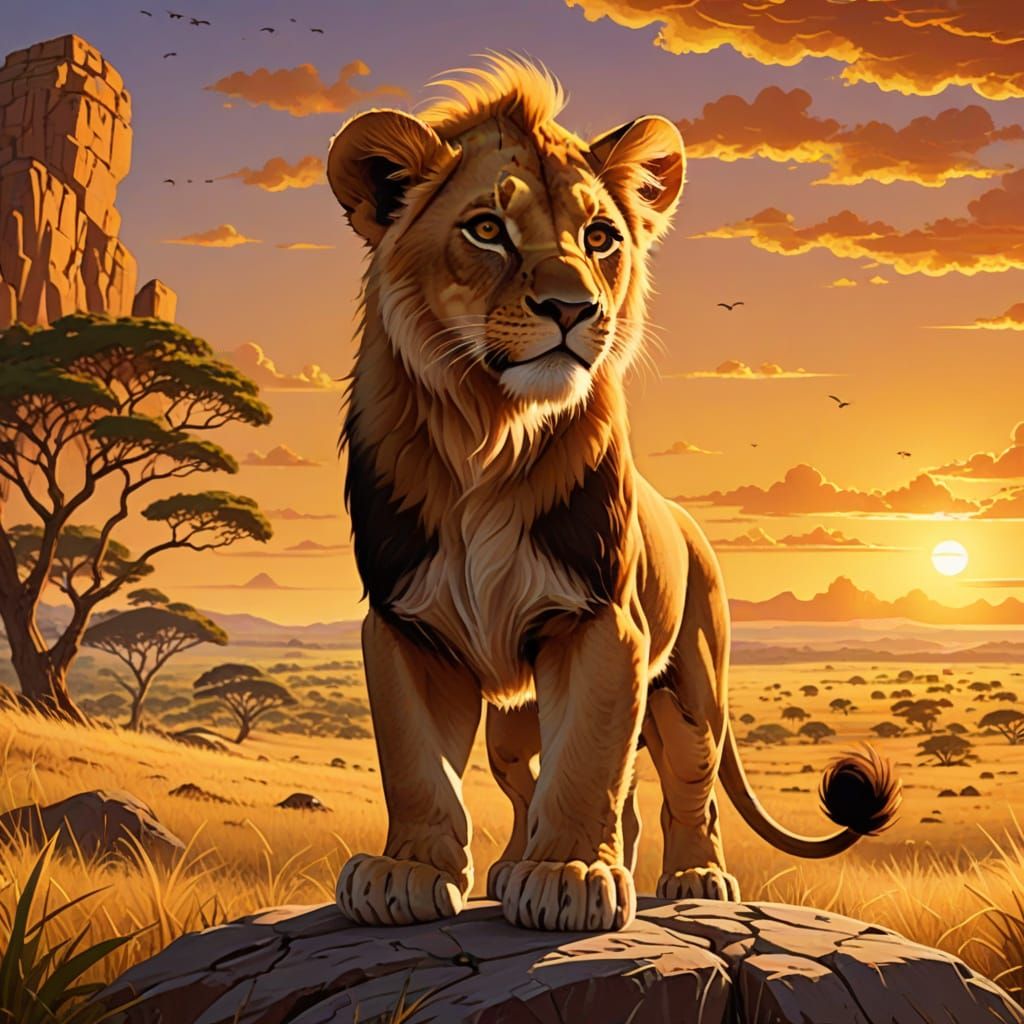 Simba Rises to Power: Majestic Lion King Movie Poster