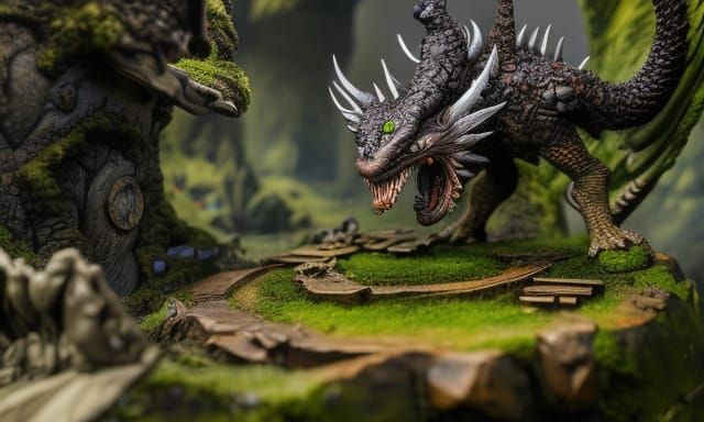 Epic Jungle Diorama with Dragon in Unreal Engine