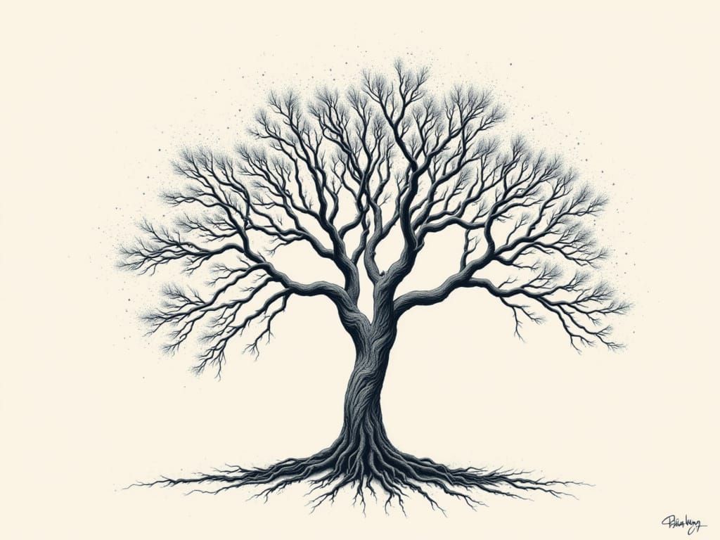 Magnificent Tree in Textured Speedpaint Style