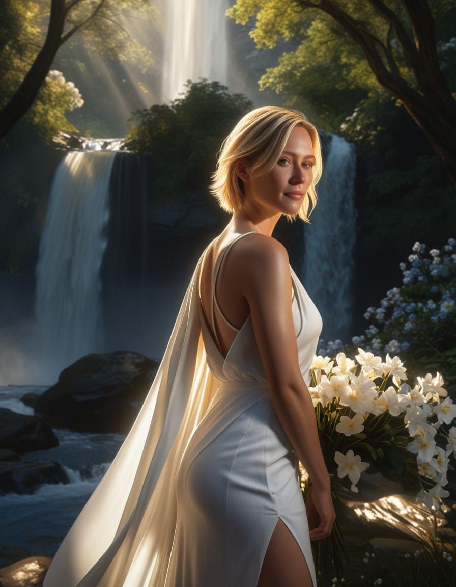 Ethereal Woman in Chiaroscuro Oil Painting