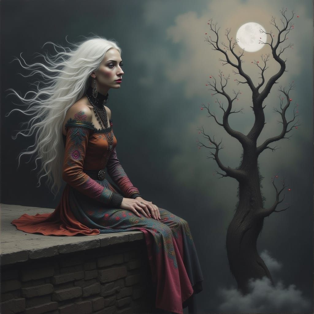 Ethereal Goddess of the Moonlit Woodland