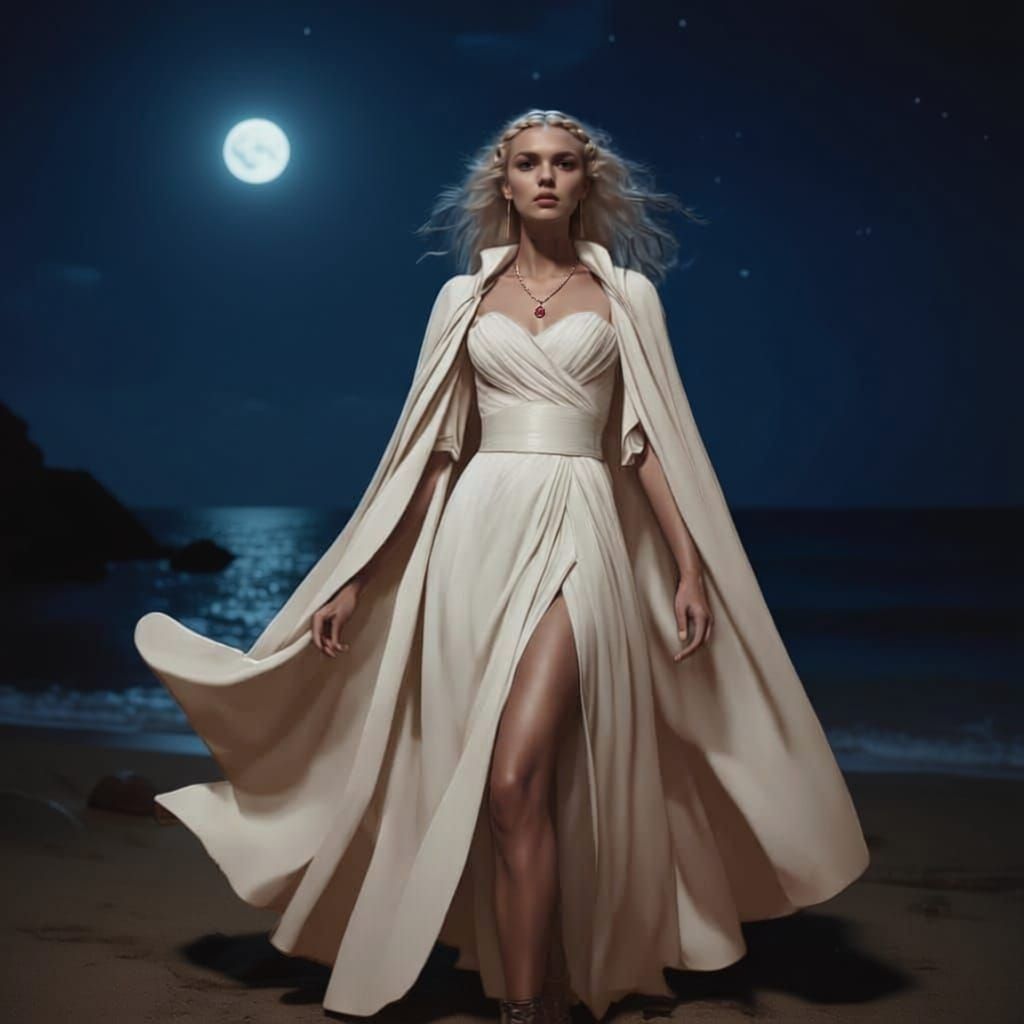 Enigmatic Maiden in Dark Alley