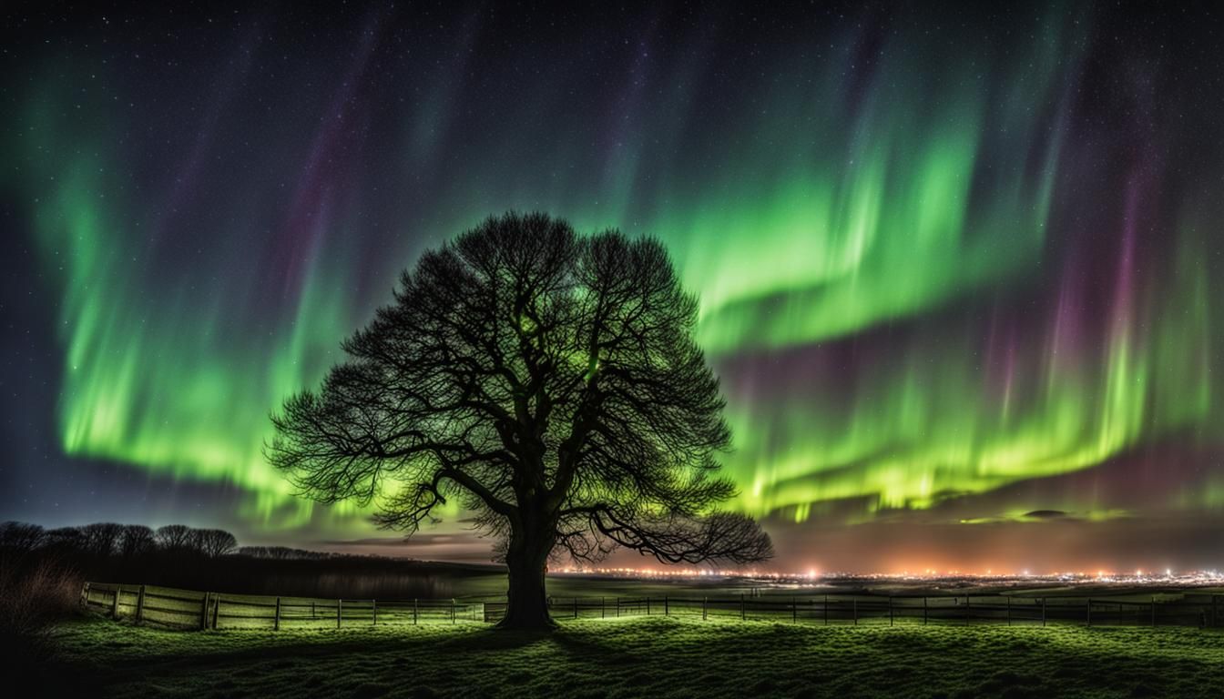 Yorkshire Northern Lights: Hyperrealistic Atmospheric Displa...