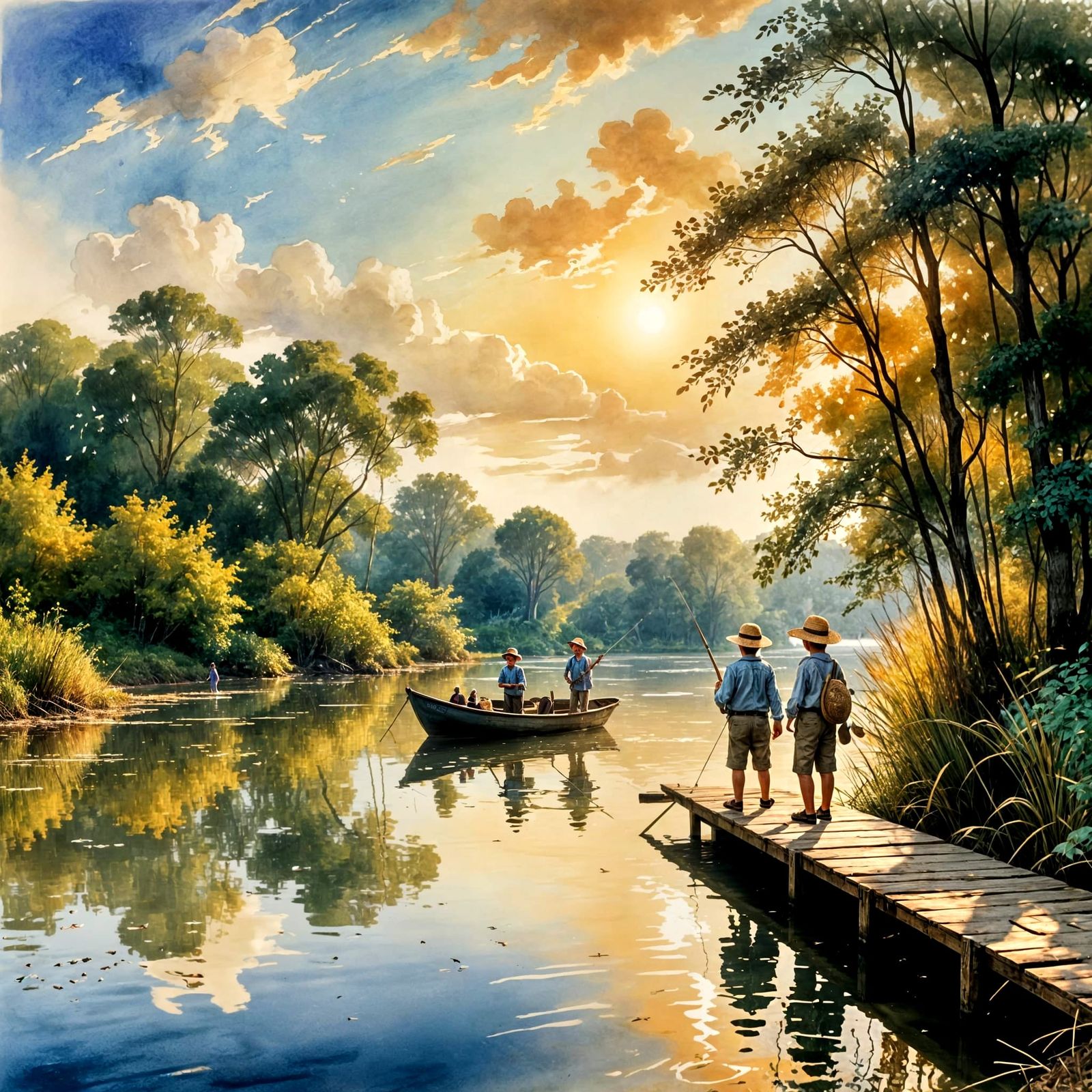 Serene Summer Afternoon by the River