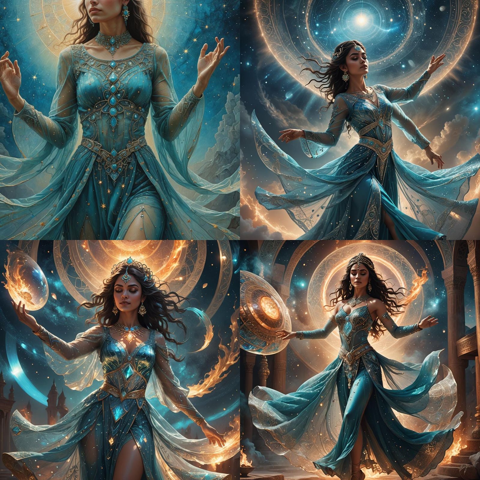 Ethereal Persian Dancer in Crystal Dress