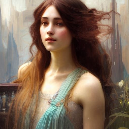 Lady of Shalott Portrait in Pre-Raphaelite Style