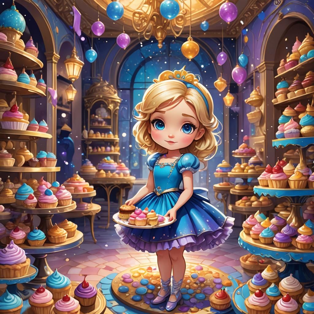 Kawaii Chibi Cinderella in a Pastel Patisserie