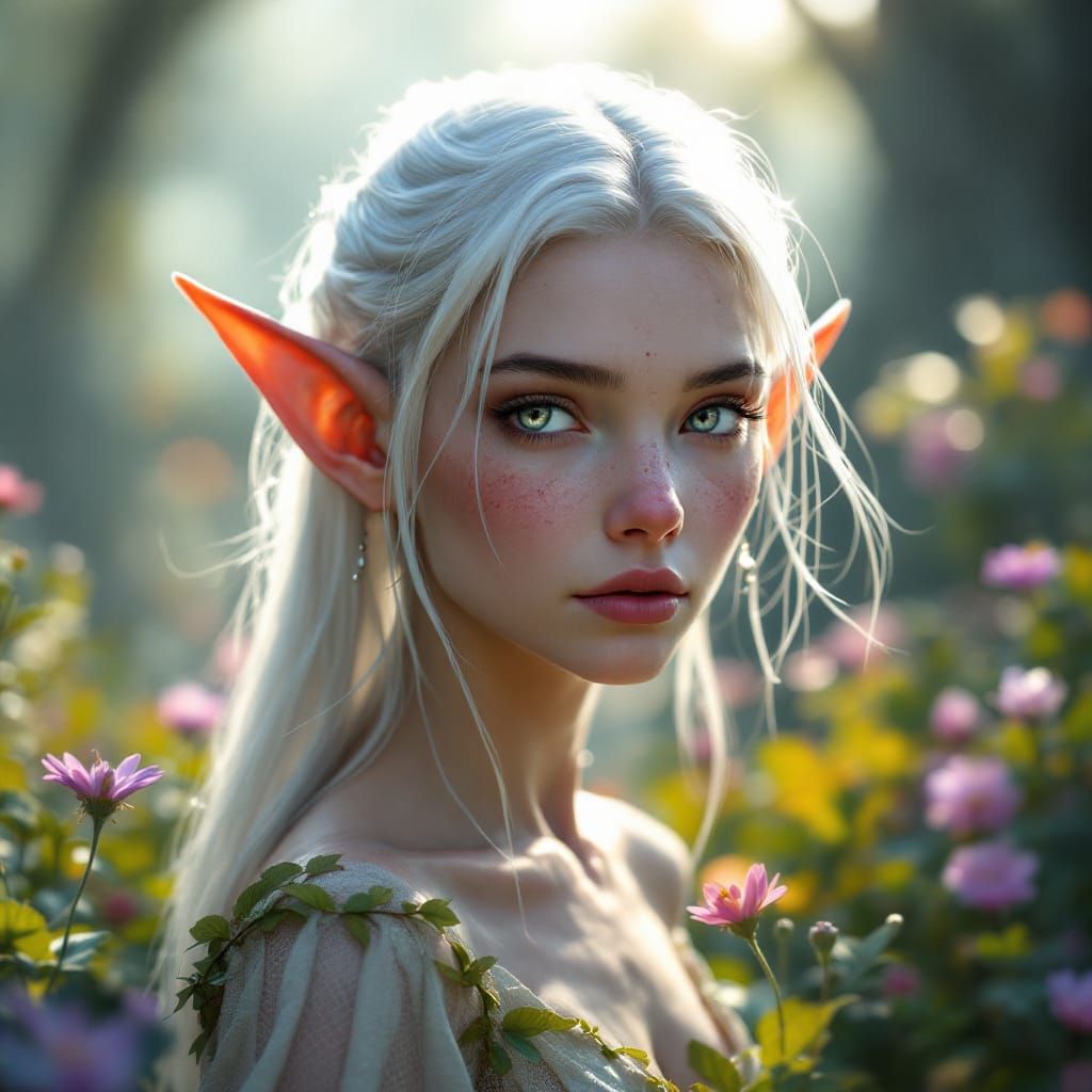 Photorealistic Elf in Magical Landscape