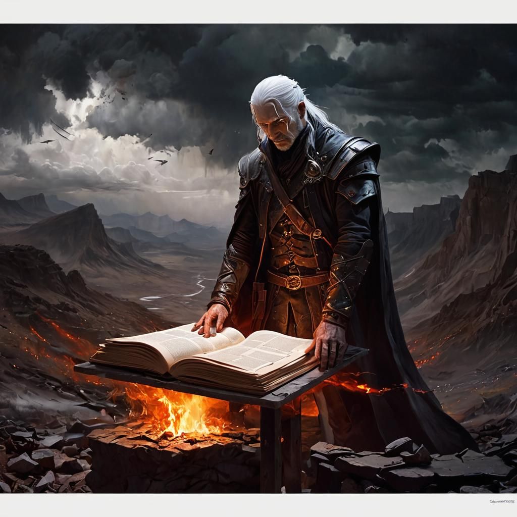 Man with Glowing Eyes Destroys World, Digital Art