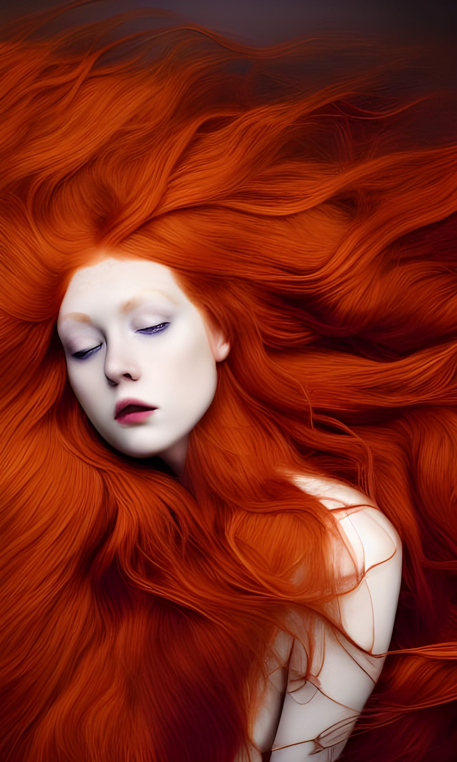 Stunning Ginger-Haired Woman in Film Noir Photography