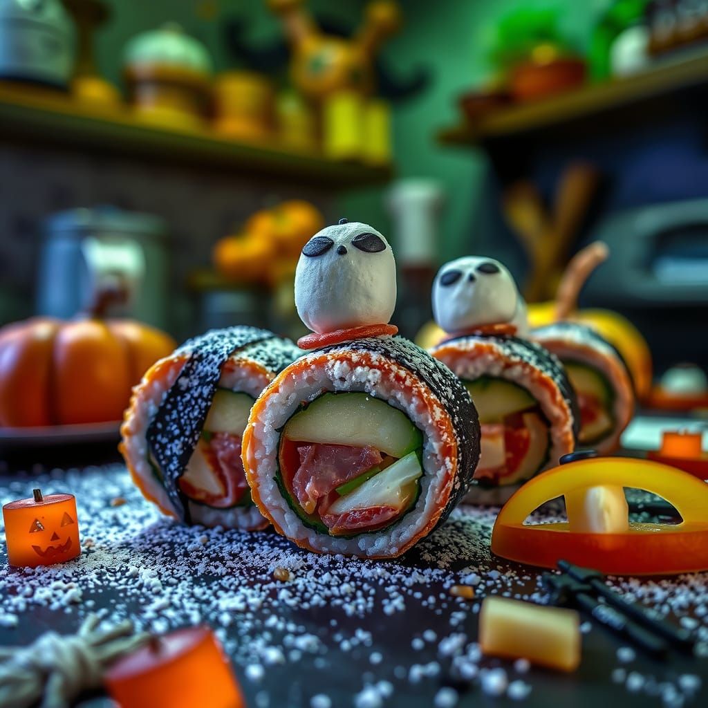 Halloween Ham Sushi Rolls: Spooky Sweet Treat Recipe