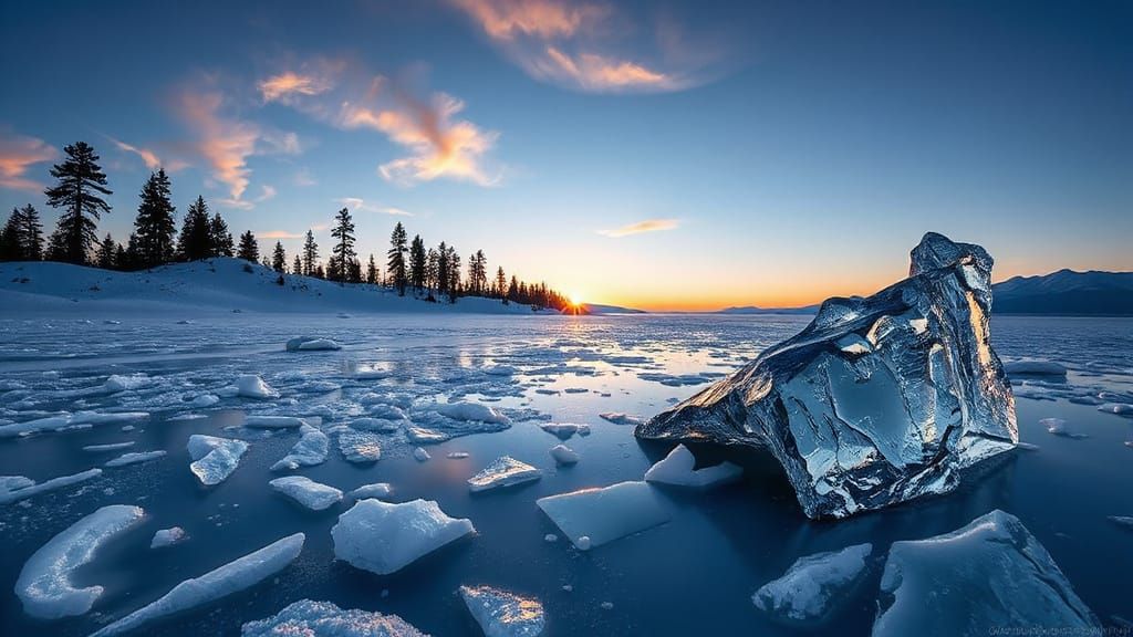 Lake Baikal Dawn: Icy Landscape Photography