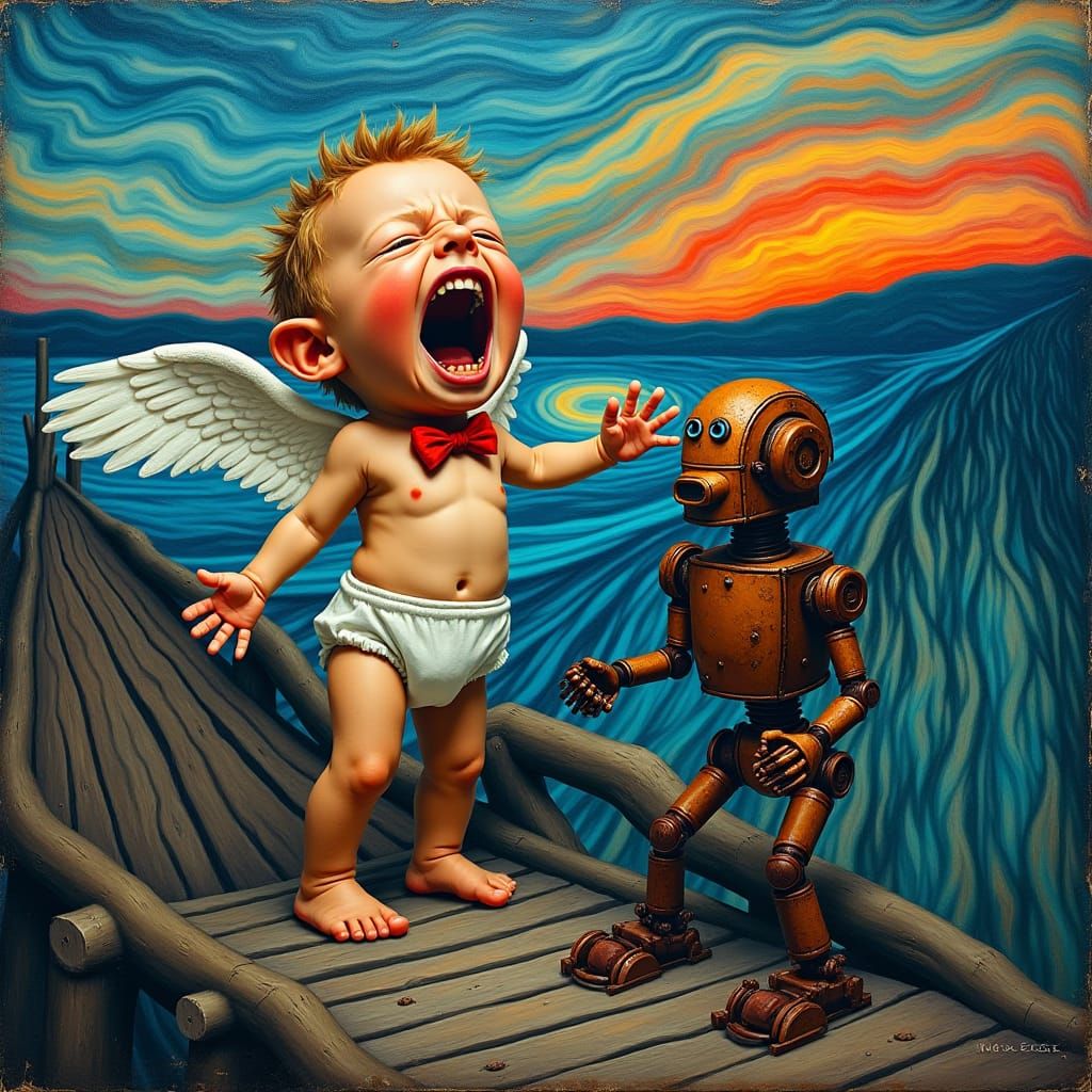 Cupid's Scream: An Anthropomorphic Ode to Edvard Munch