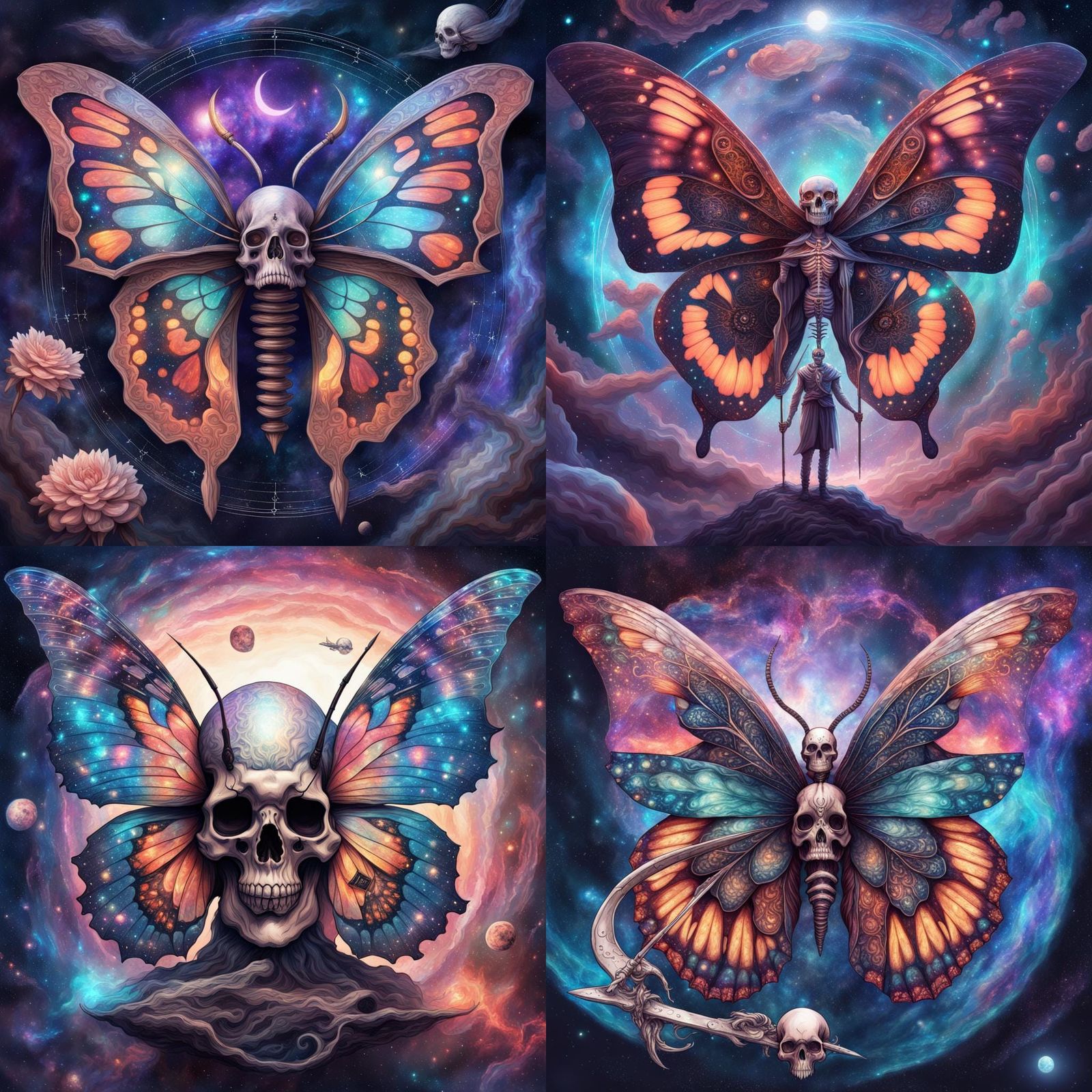 Astral Butterfly God with Scythe in Space