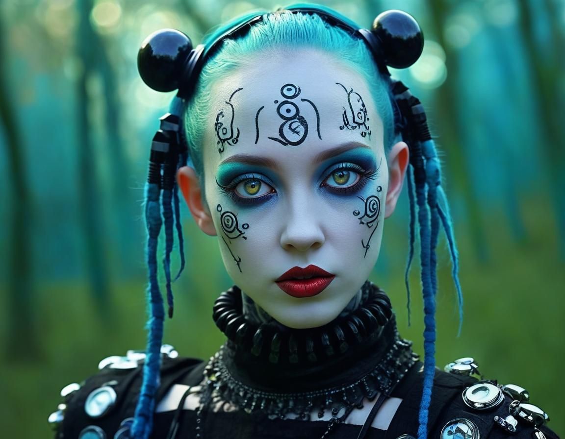 Cyber Goth Portrait in Magical Light