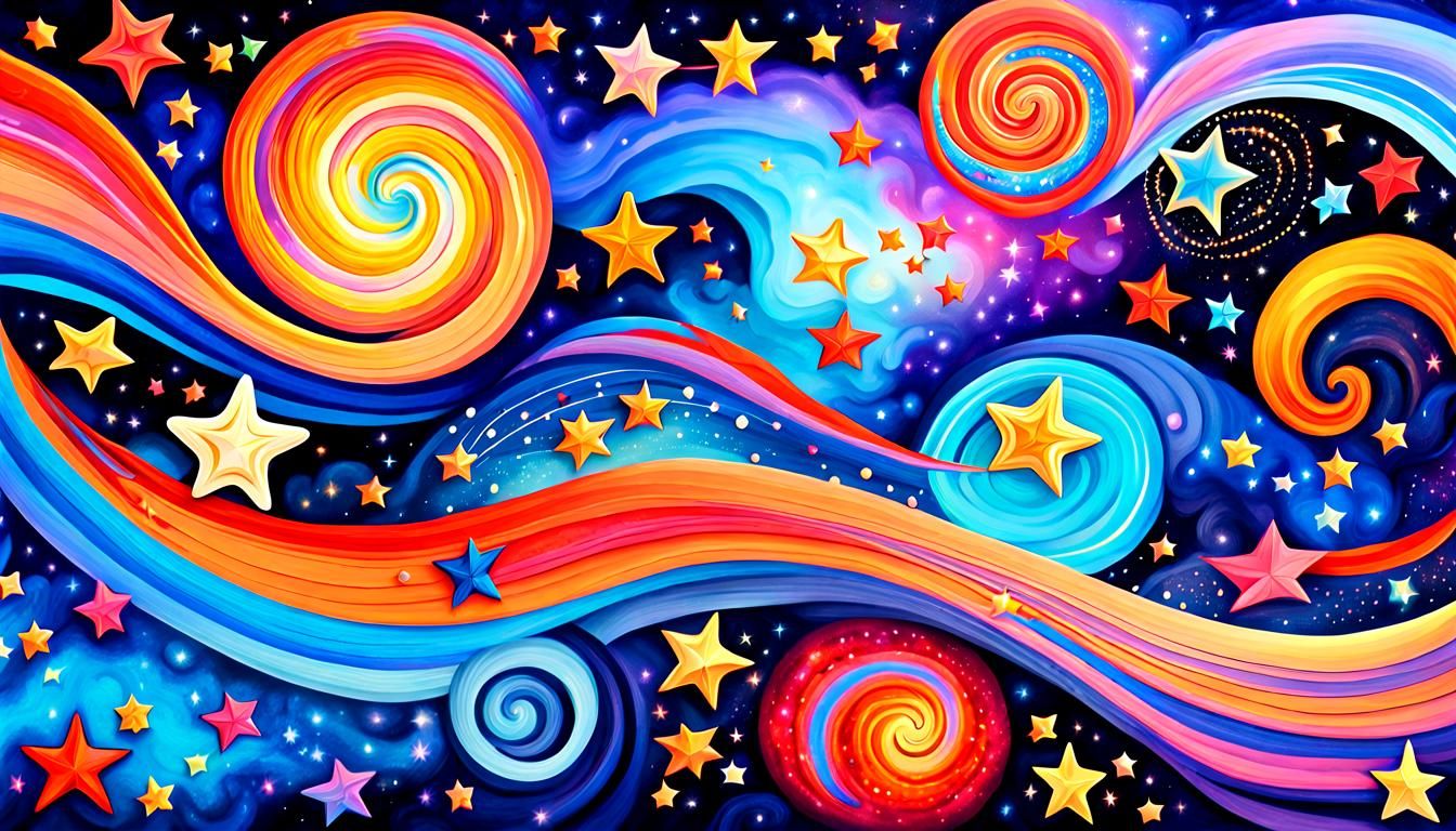 Stunning Cosmic Swirls in Vibrant Neon Hues