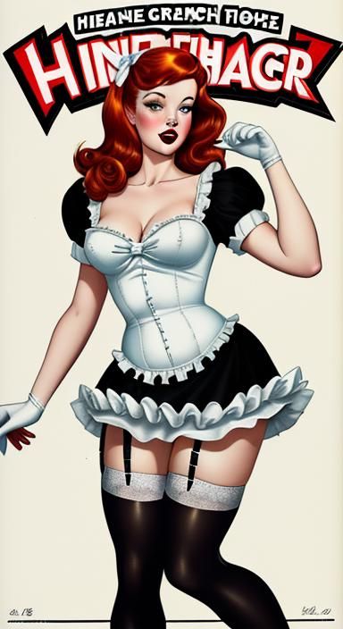 Ethereal Comic Book French Maid Pin-Up