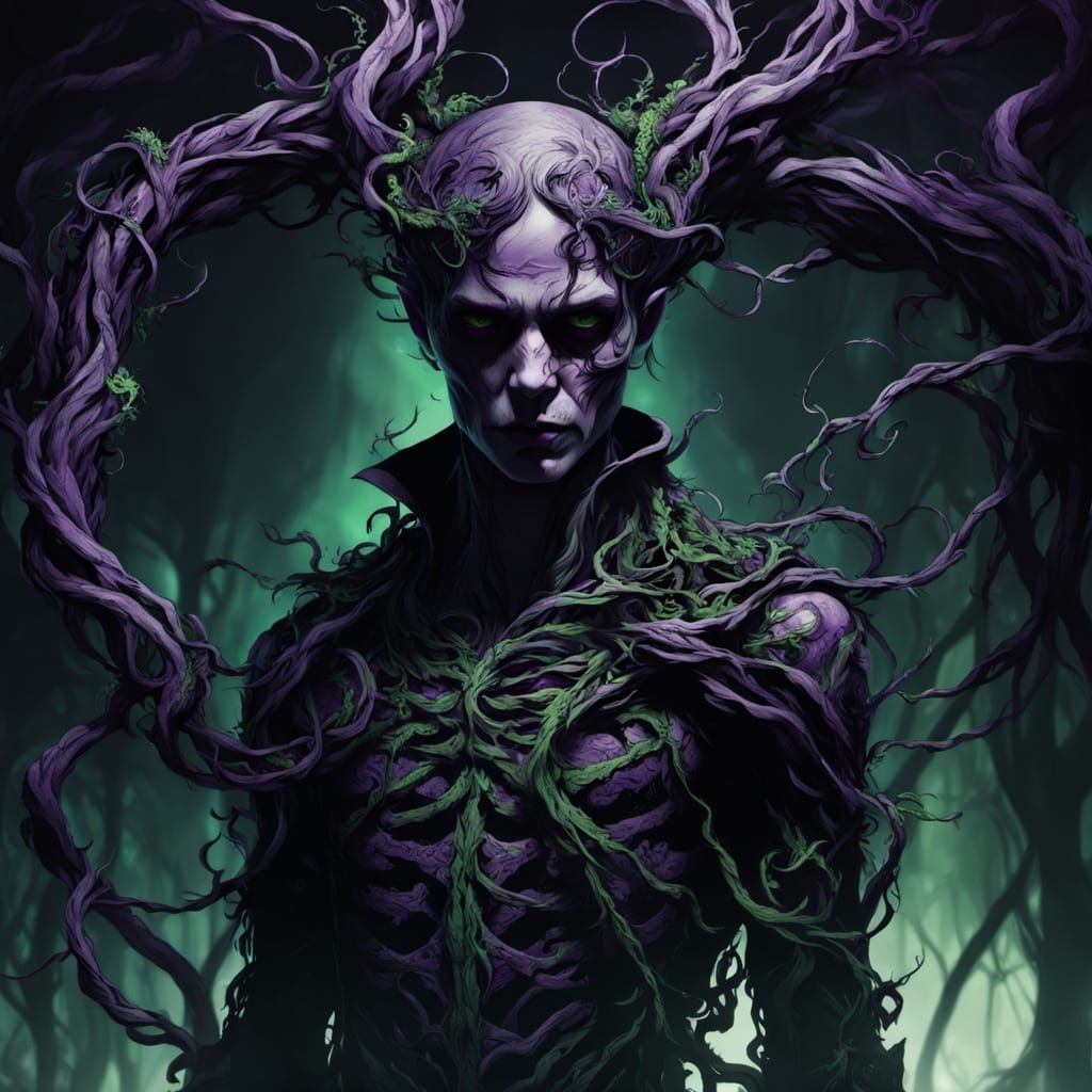 Gothic Figure Embracing Shadows